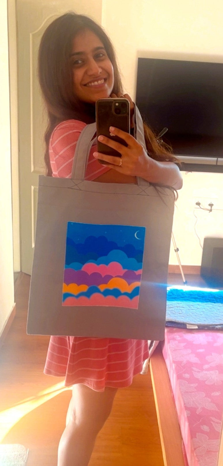 Colorful Clouds Tote Bag