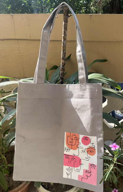 Abstract Faces Tote Bag