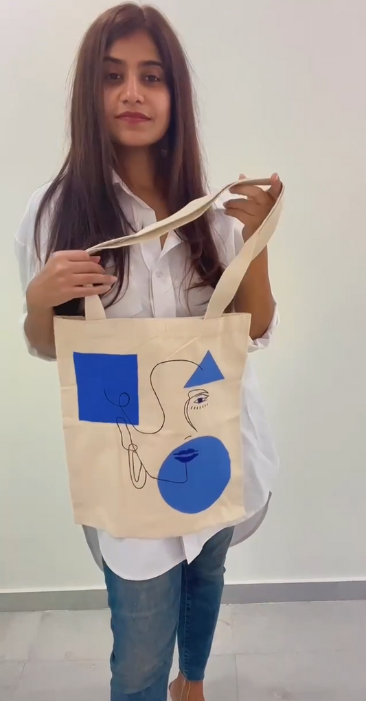 The Blue Face Tote Bag